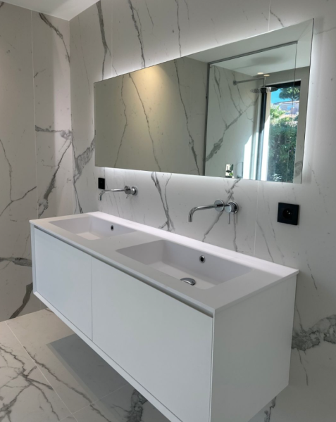 quote for double sink vanity installation with led mirror in nice 06000 in the alpes maritimes 